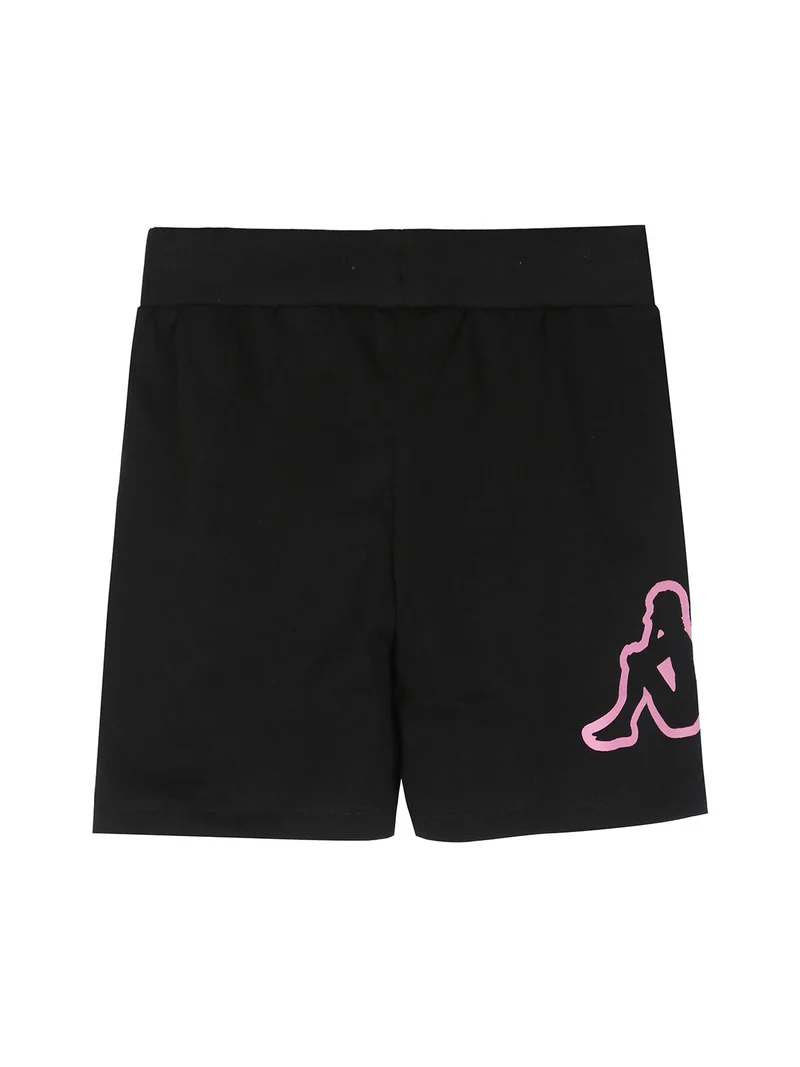 Completo corto da bambina in cotone con t-shirt e shorts - rosa
