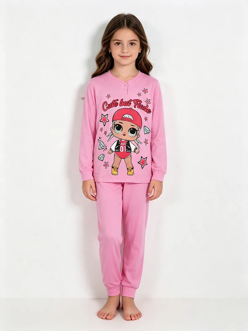 Lol Surprise pigiama lungo in cotone bimba - rosa