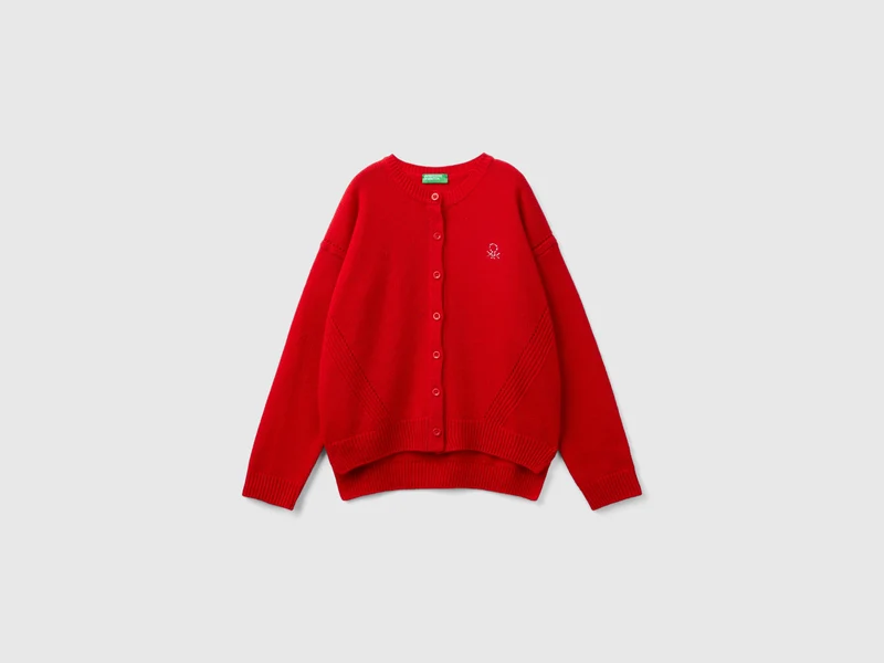 Cardigan mit Rundhalsausschnitt und Strasslogo