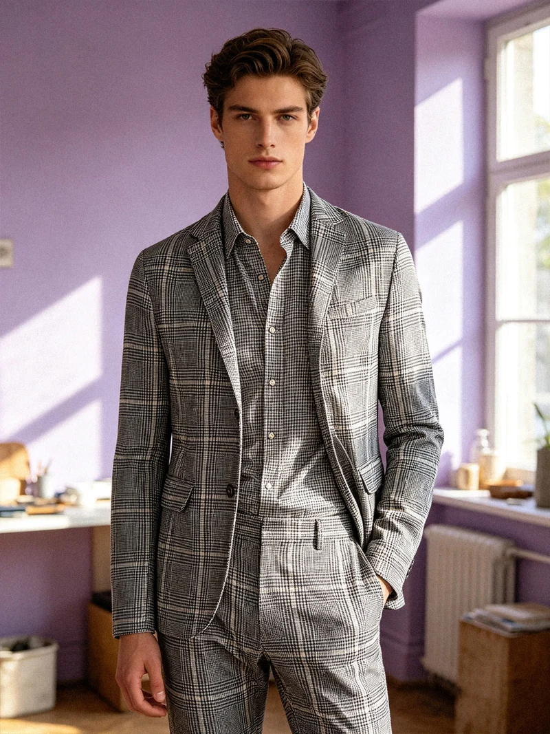 Blazer casual da uomo - grigio