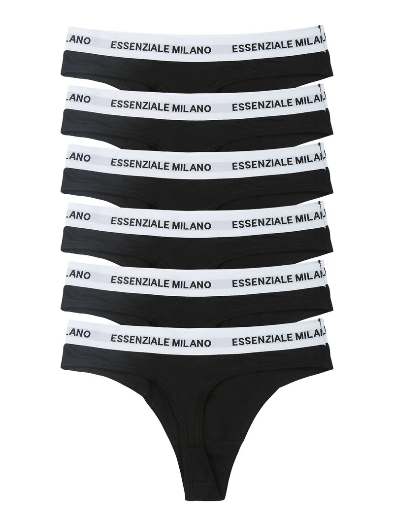 Confezione da 6 perizoma da donna in cotone - nero