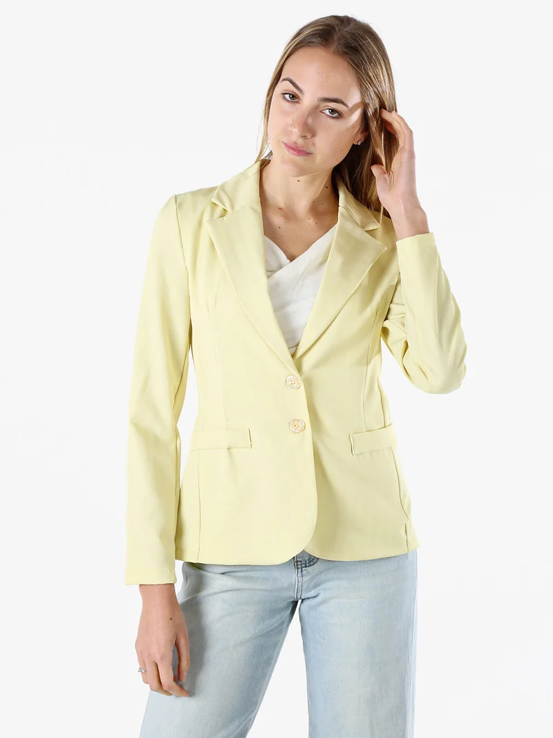 Blazer donna con bottoni - giallo