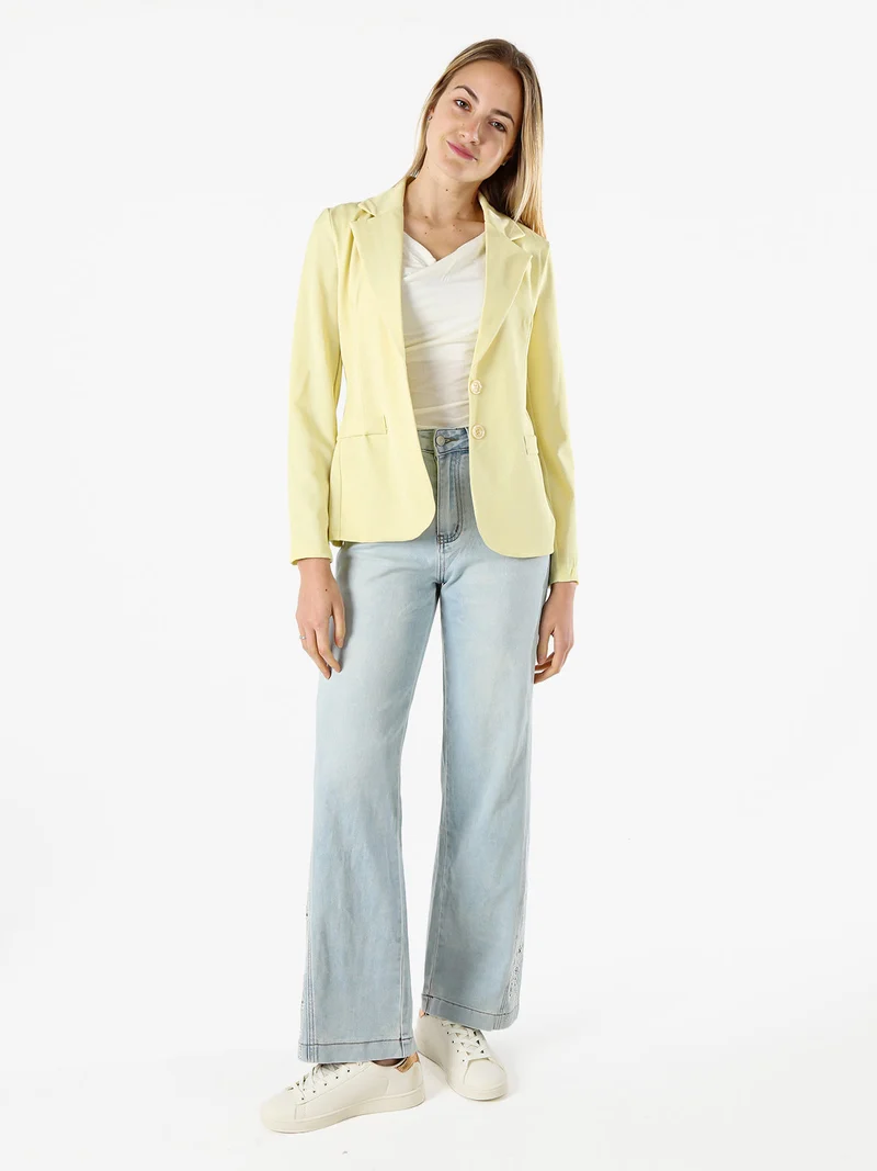 Blazer donna con bottoni - giallo
