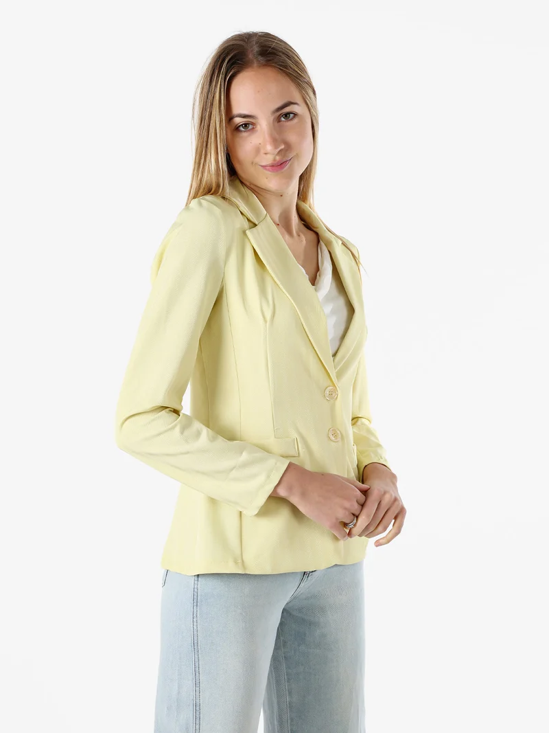 Blazer donna con bottoni - giallo