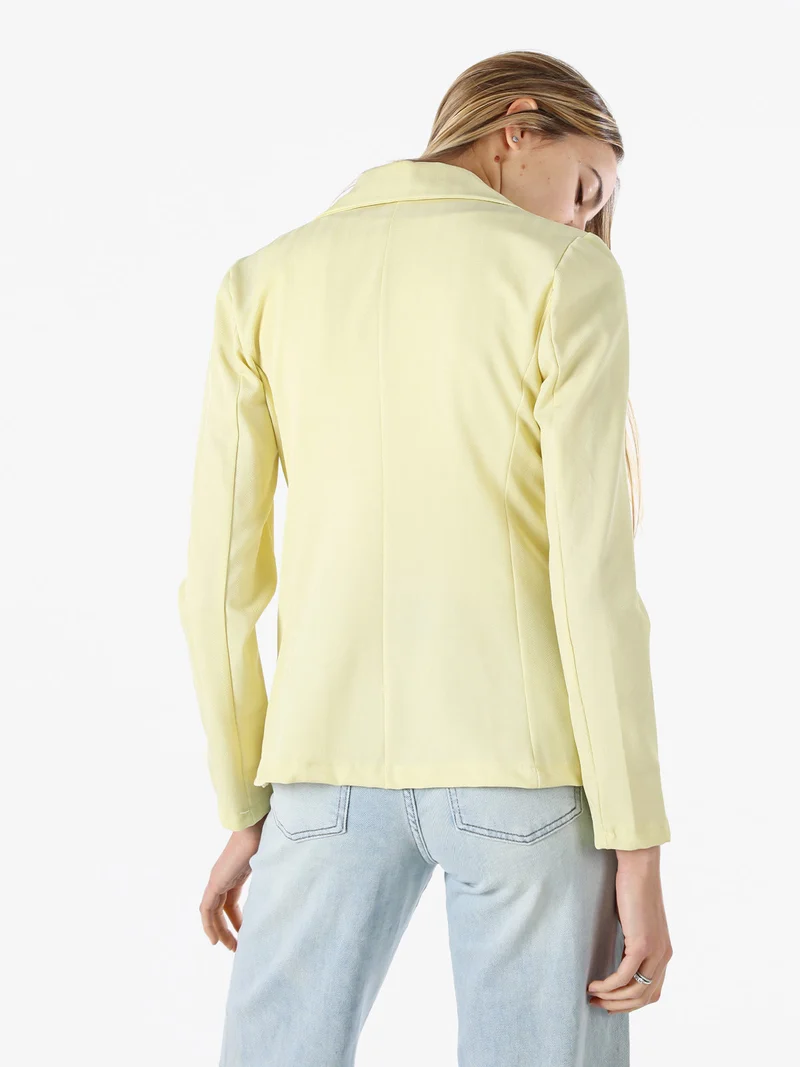 Blazer donna con bottoni - giallo