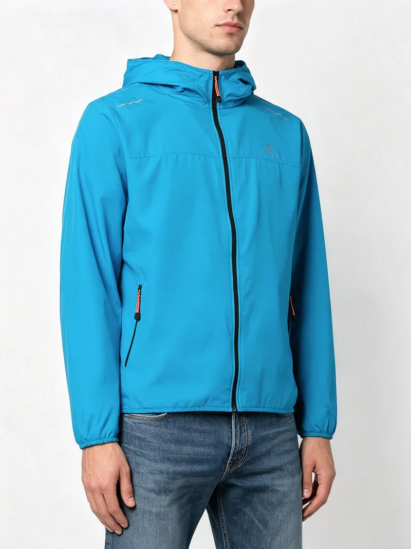 Giacca running da uomo con cappuccio - blu