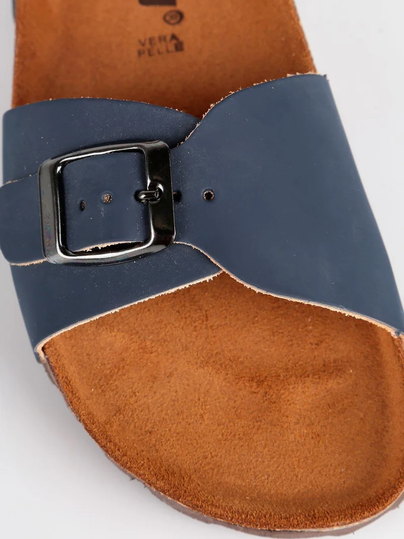 Sandali anatomici in pelle blu