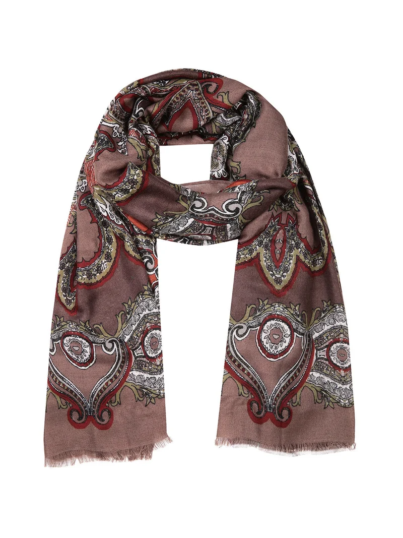 Sciarpa donna a fantasia - beige