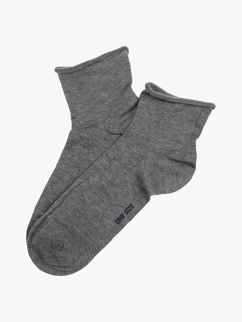 Calze corte da donna in cotone mercerizzato - grigio