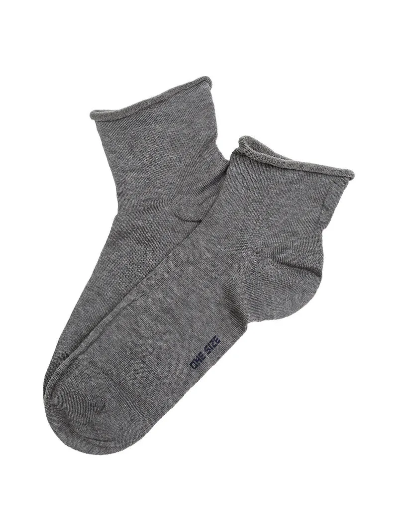 Calze corte da donna in cotone mercerizzato - grigio