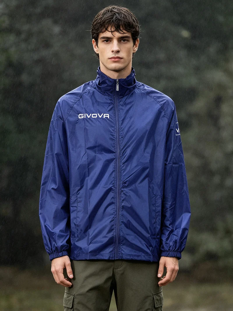 Giacca a vento da uomo con zip - blu