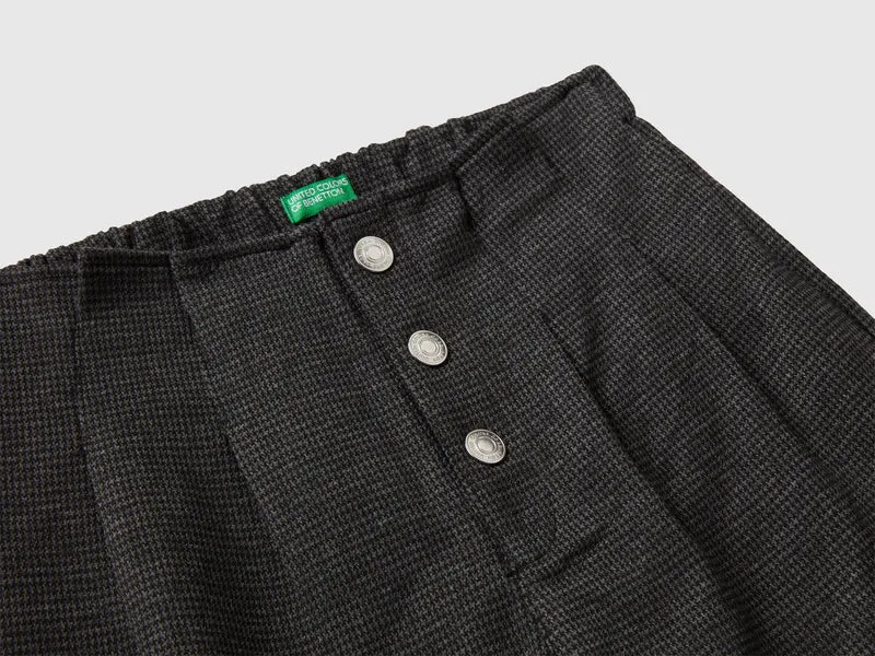 Shorts mit Hahnentrittmuster