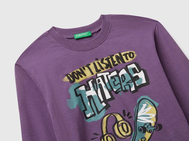 Langarm-T-Shirt mit Aufdruck