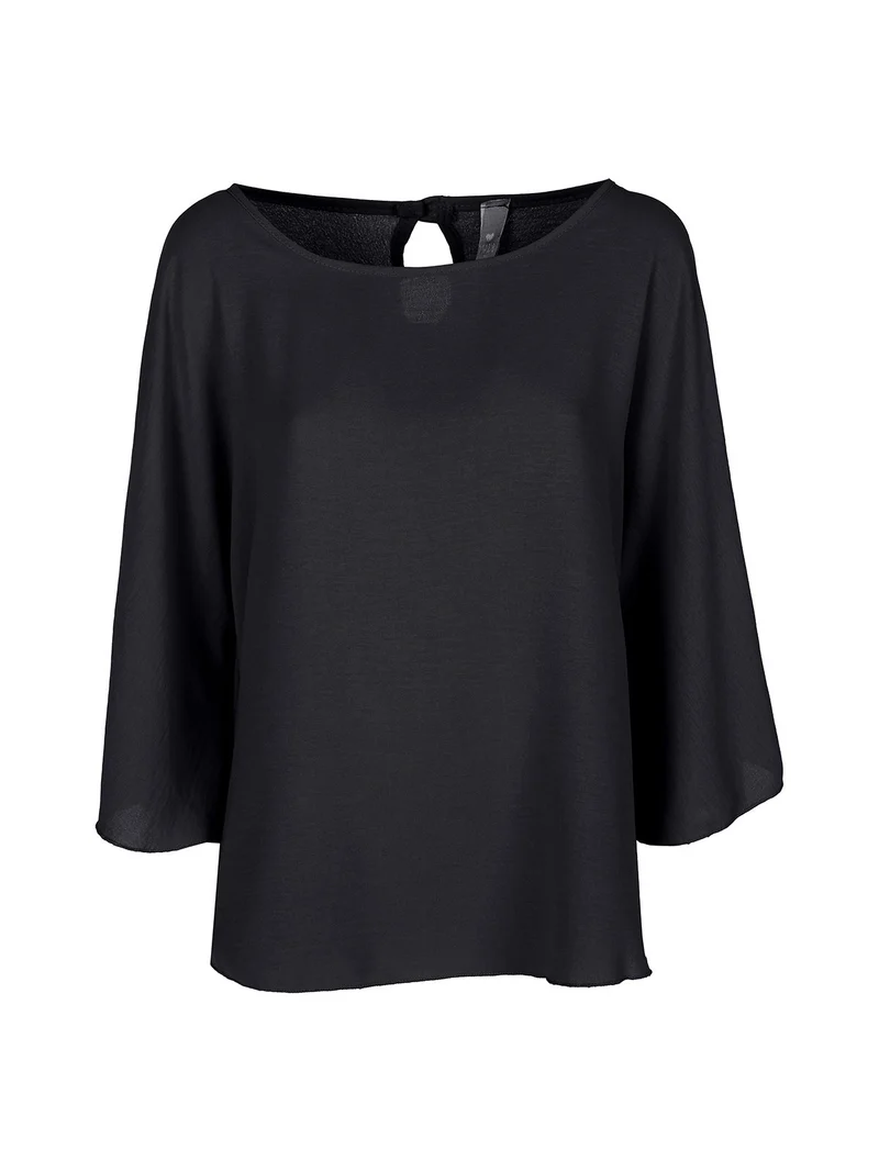 Blusa donna con maniche a campana - nero