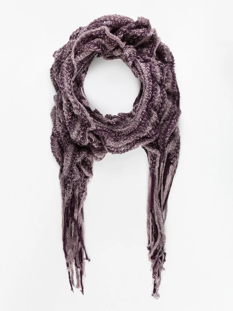 Sciarpa donna con frange - viola