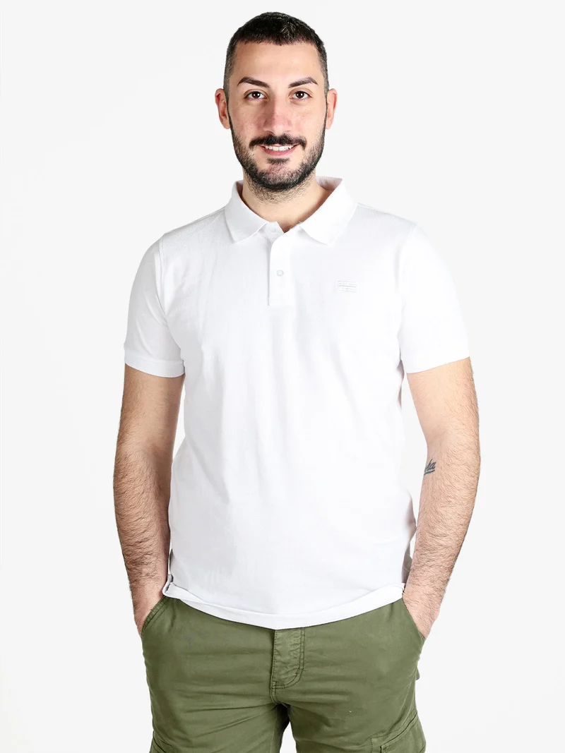 Polo da uomo a maniche corte - bianco