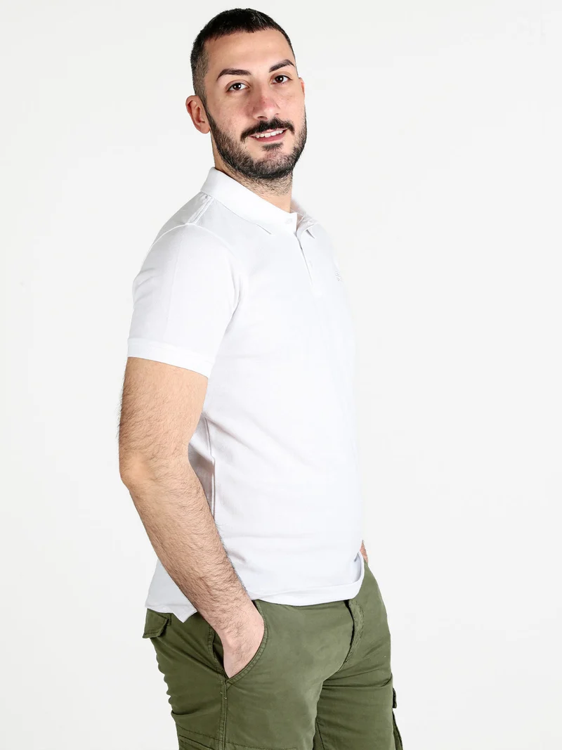 Polo da uomo a maniche corte - bianco