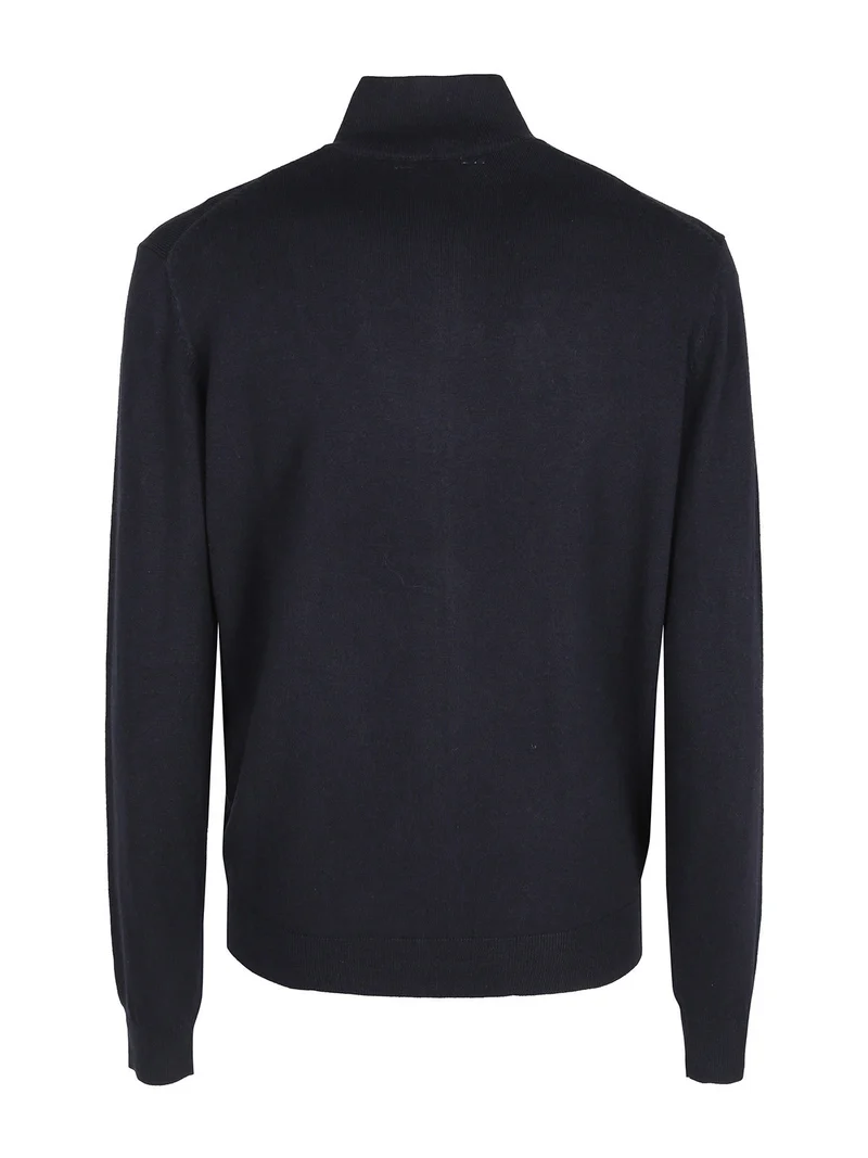 Cardigan in maglia da uomo full zip - blu scuro