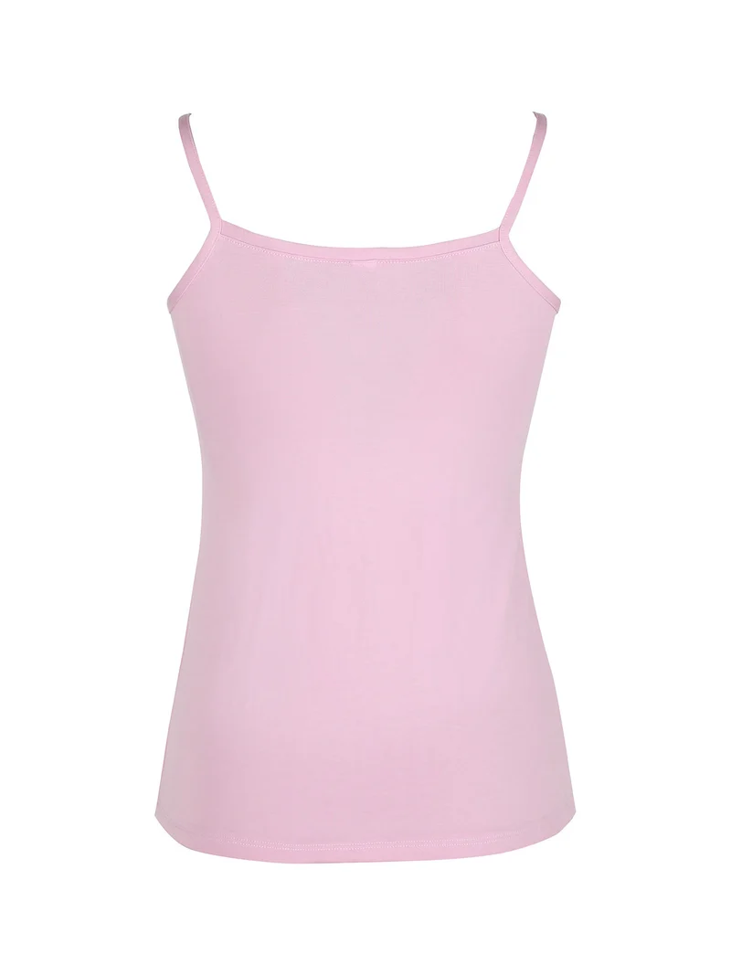 P0717M Top donna in bamboo con spalline sottili - rosa