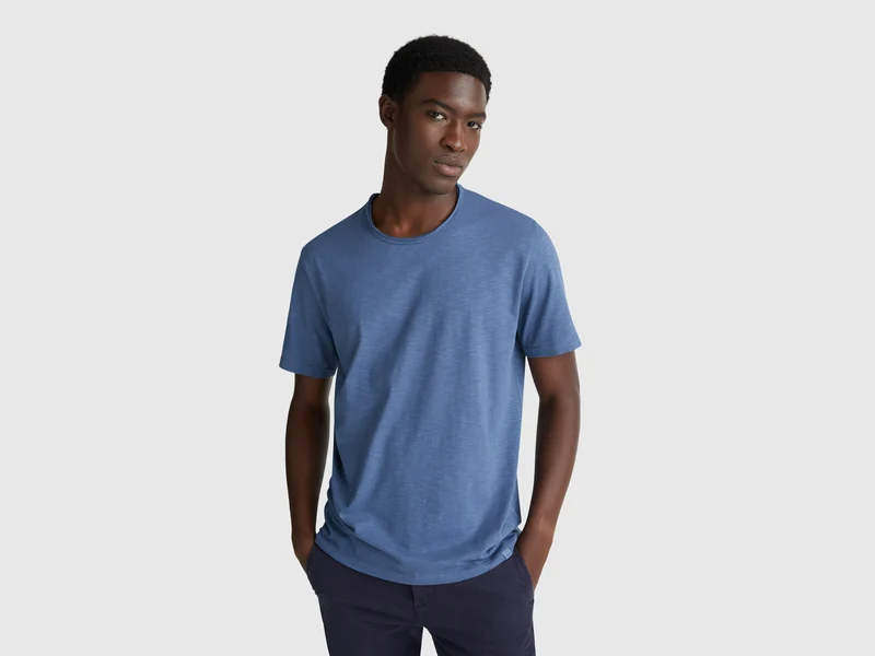 T-Shirt aus geflammter Baumwolle