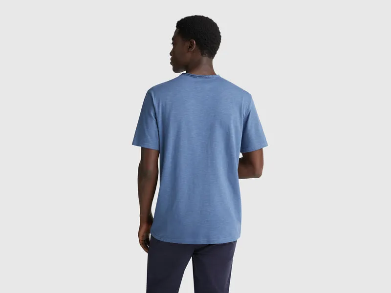 T-Shirt aus geflammter Baumwolle