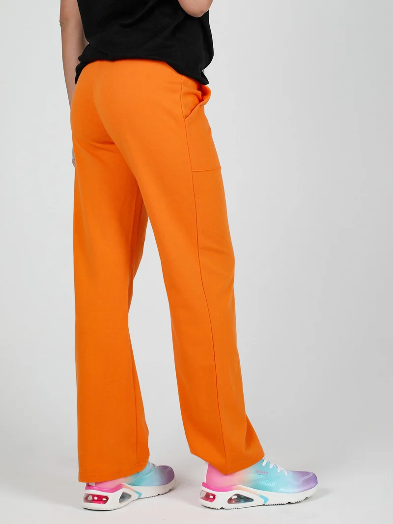 Pantaloni tuta da donna a gamba larga - arancione