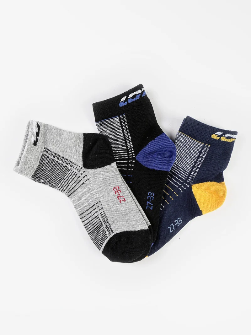 Calze midi da bambino con righe Confezione 3 paia - blu scuro