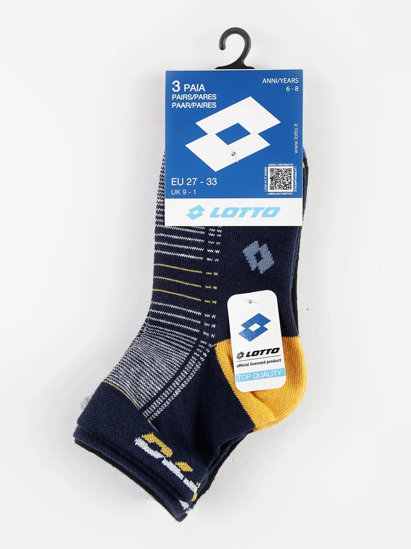 Calze midi da bambino con righe Confezione 3 paia - blu scuro