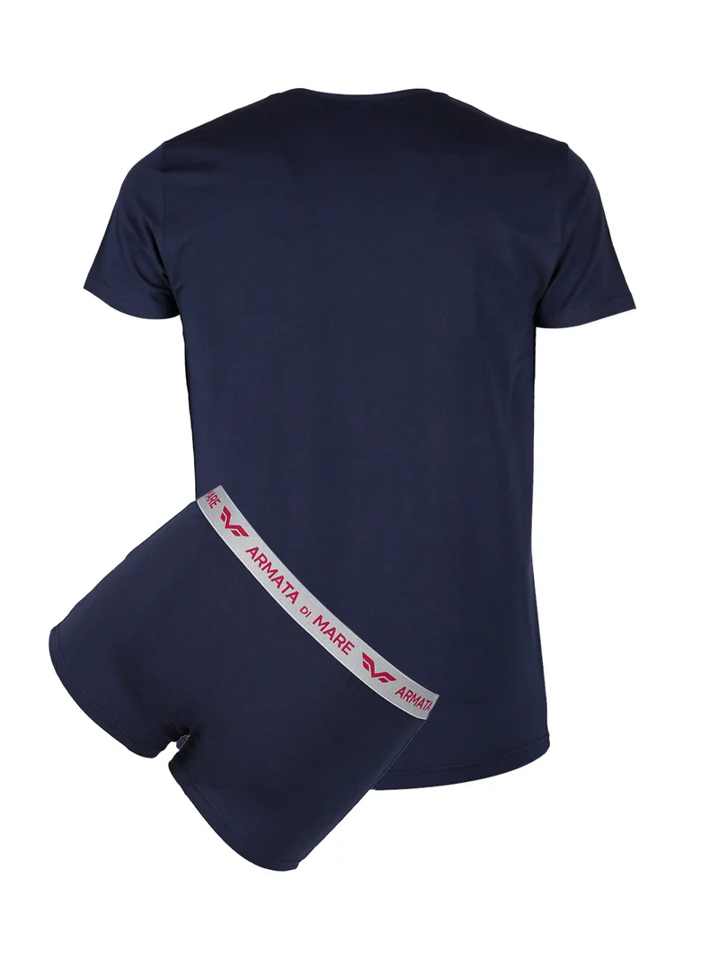 Coordinato intimo uomo t-shirt + boxer - blu scuro