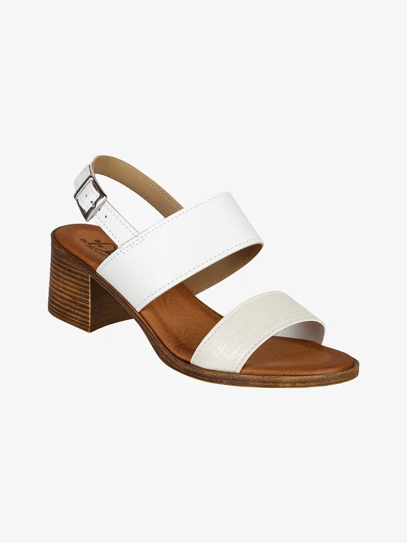 Sandali da donna con tacco largo - bianco
