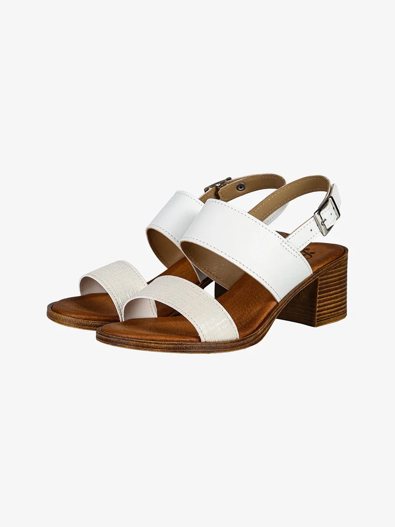 Sandali da donna con tacco largo - bianco