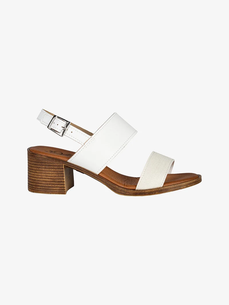 Sandali da donna con tacco largo - bianco