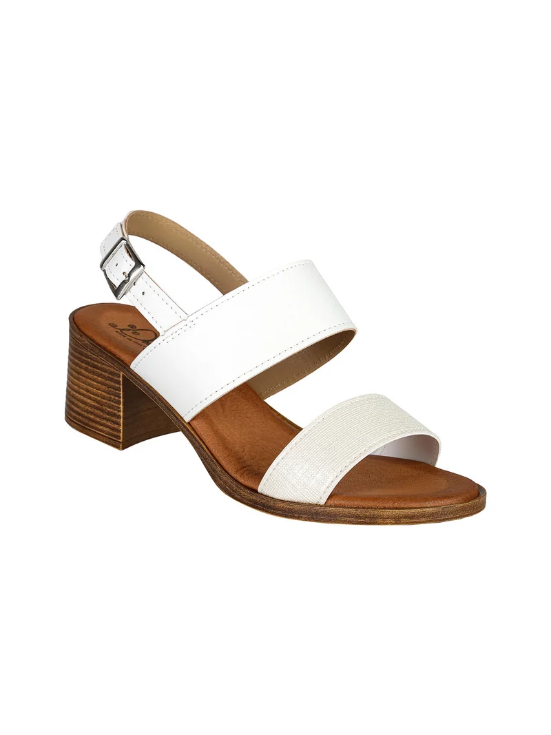 Sandali da donna con tacco largo - bianco
