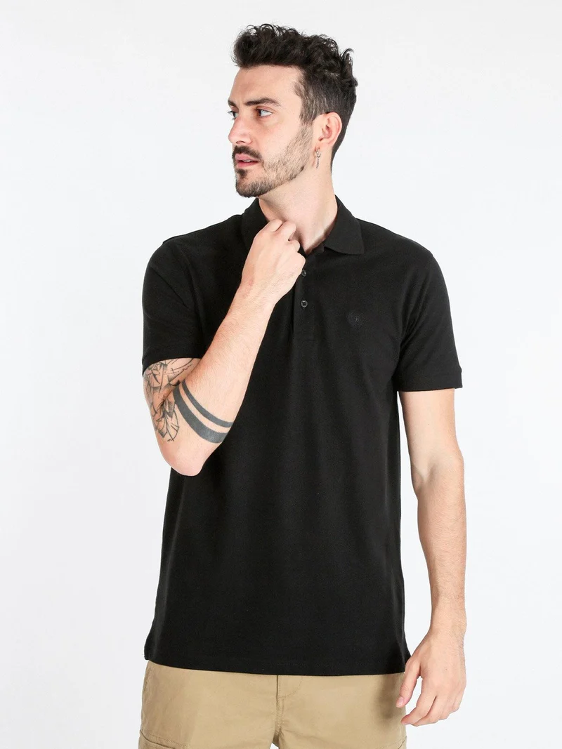 Polo uomo in cotone manica corta - nero