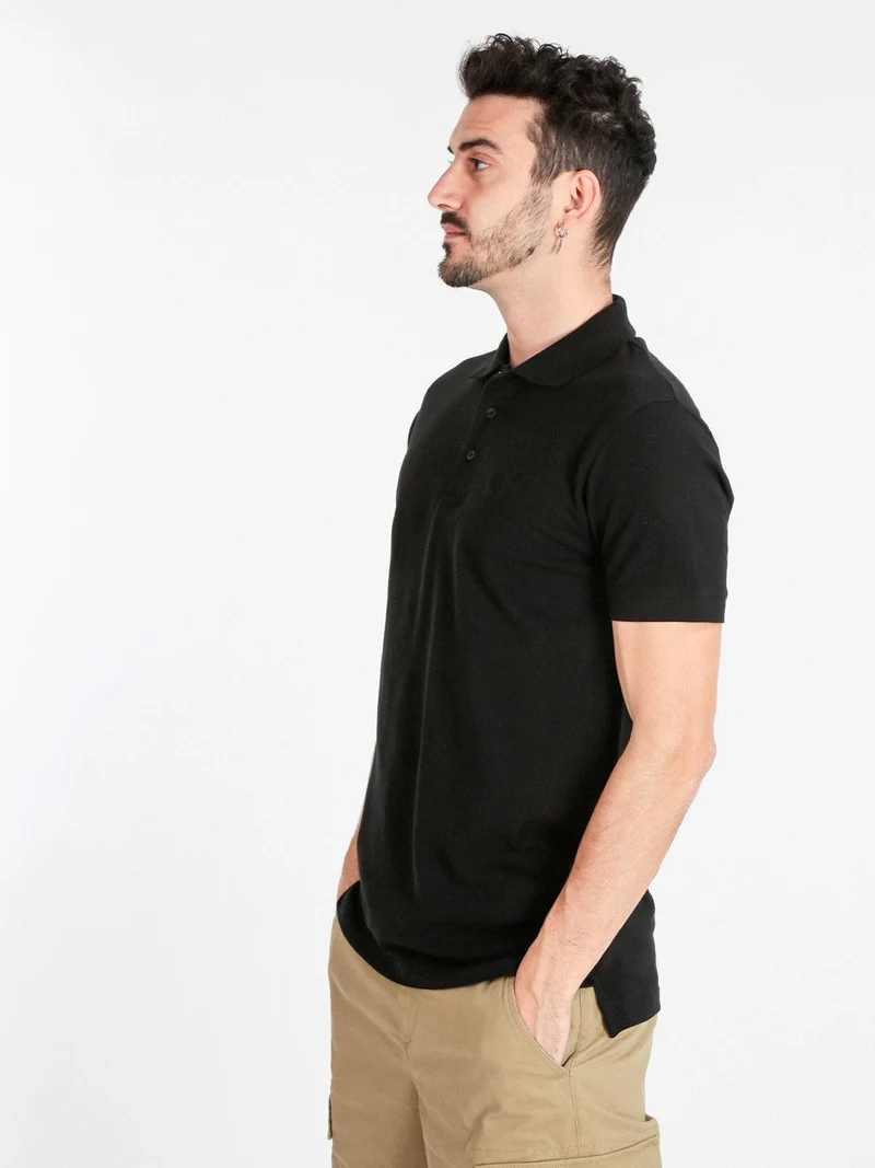 Polo uomo in cotone manica corta - nero