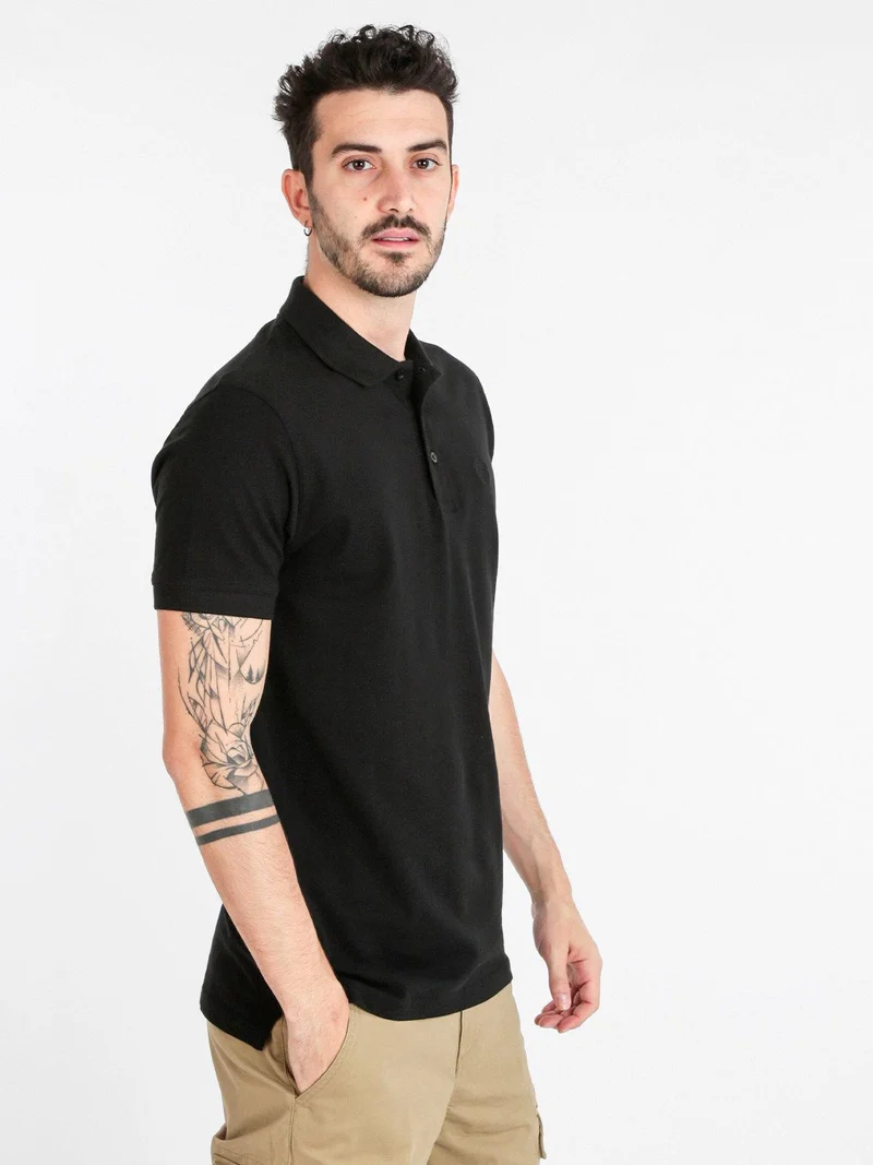 Polo uomo in cotone manica corta - nero