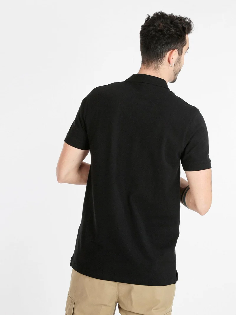 Polo uomo in cotone manica corta - nero