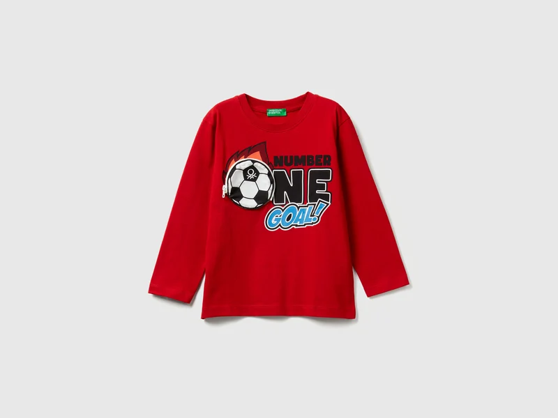 T-Shirt mit Print und Applikation