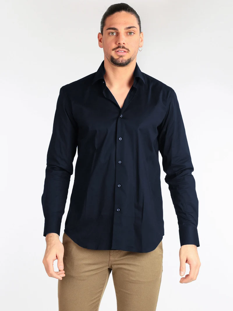 Camicia da uomo regular fit - blu scuro