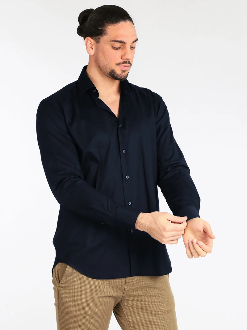 Camicia da uomo regular fit - blu scuro