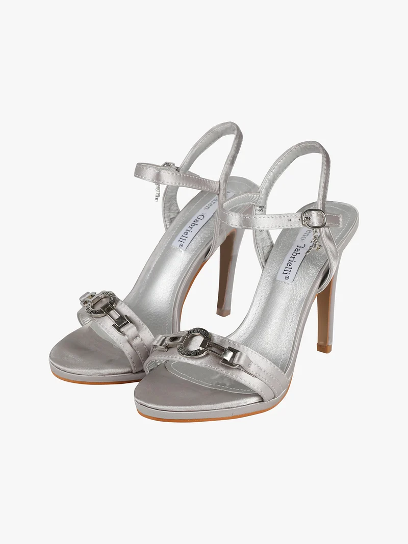 Sandali donna con tacco a spillo - argento