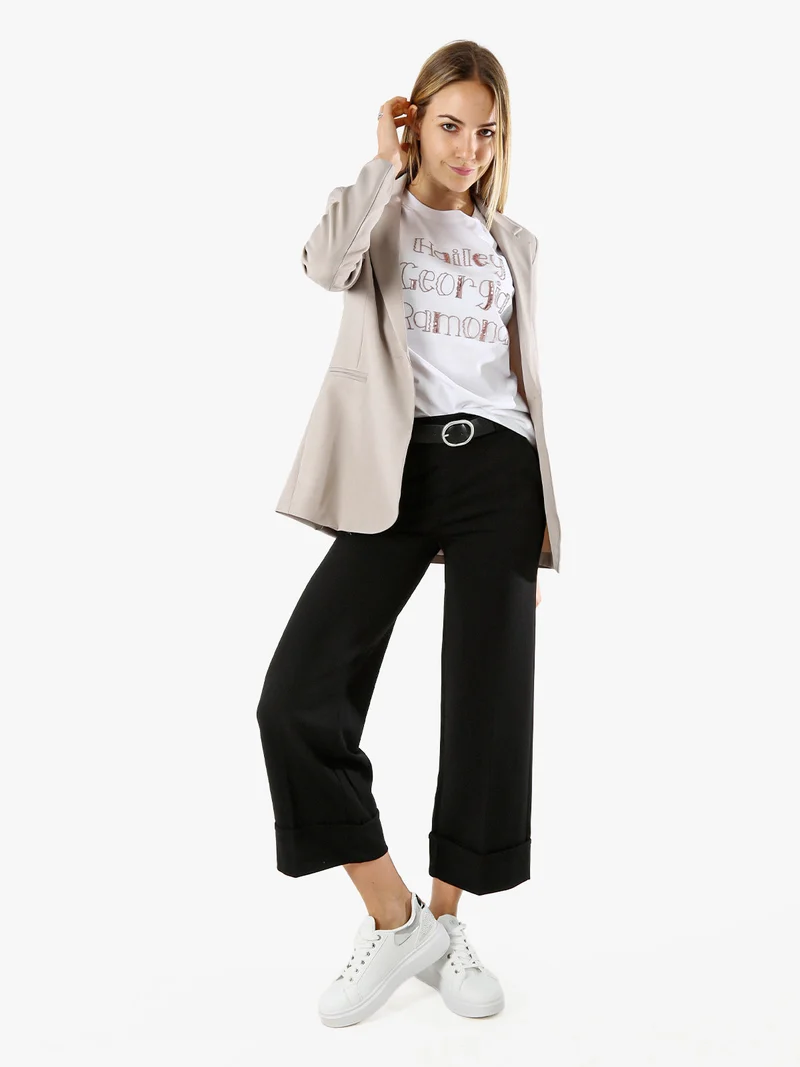 Blazer donna con bottone - fango