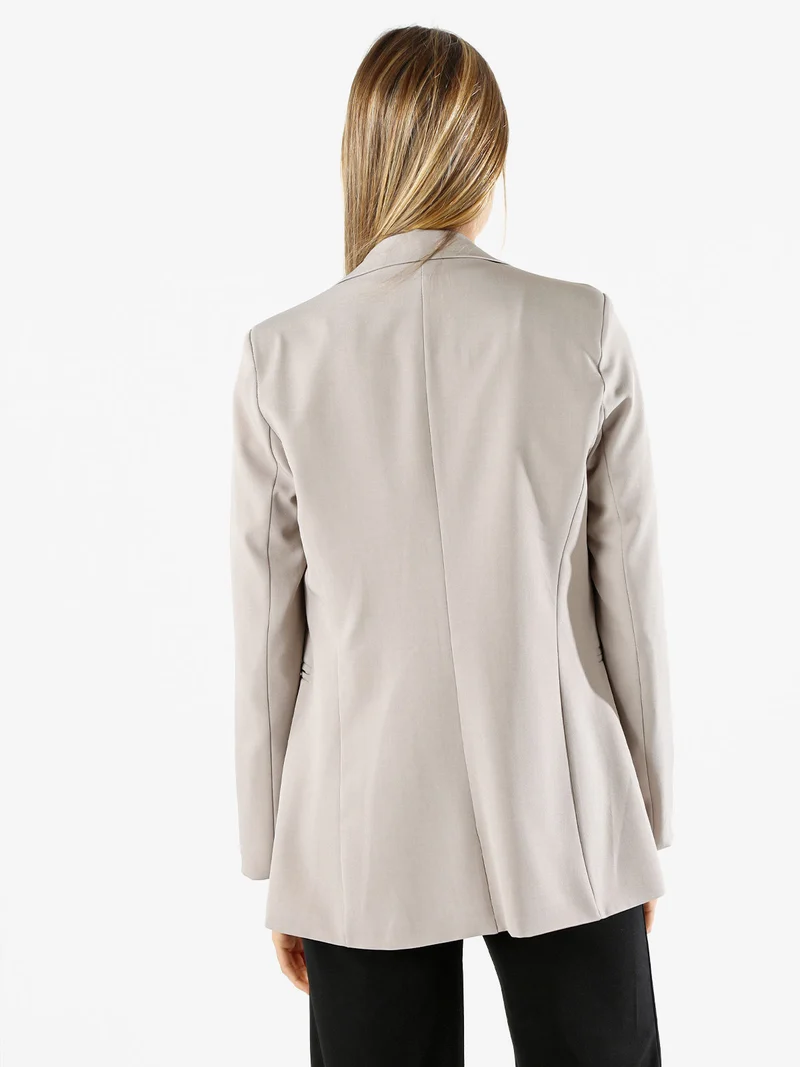 Blazer donna con bottone - fango