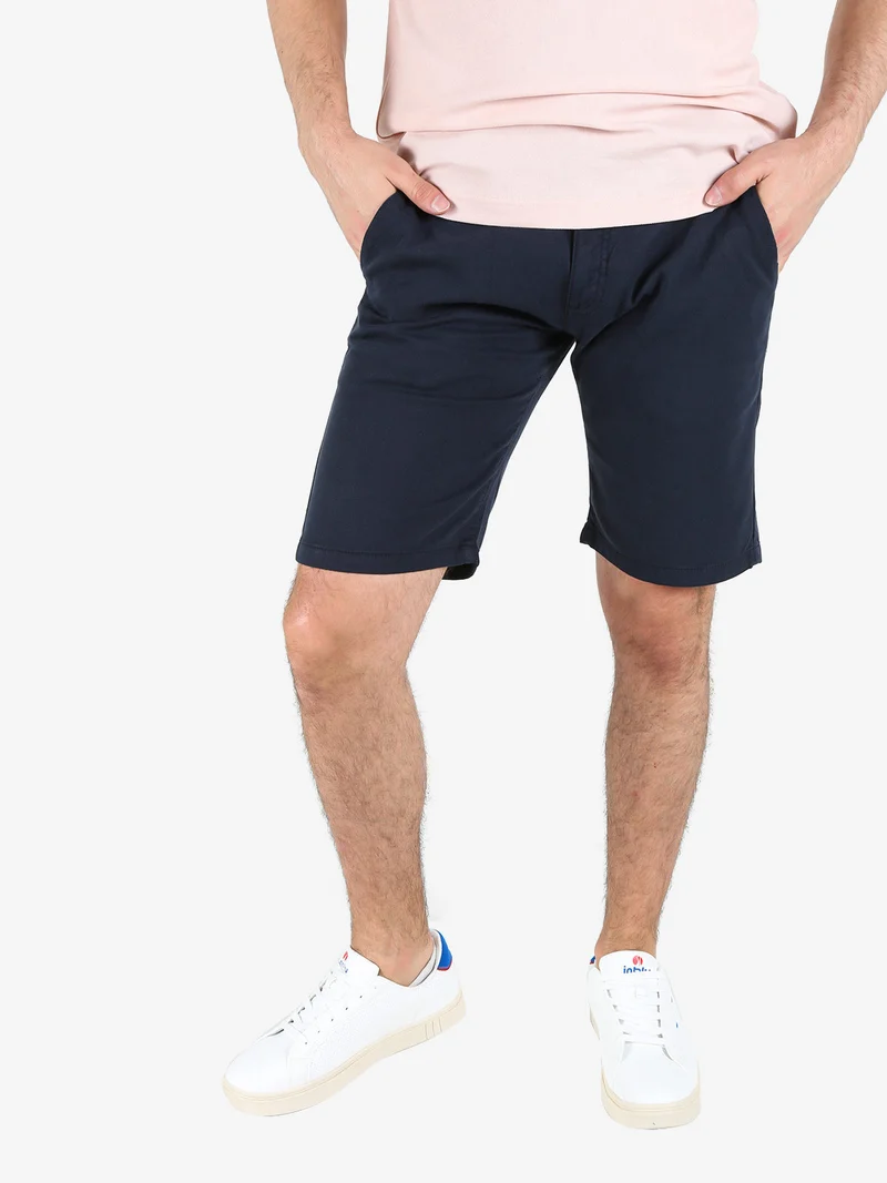 Bermuda da uomo in cotone - blu scuro
