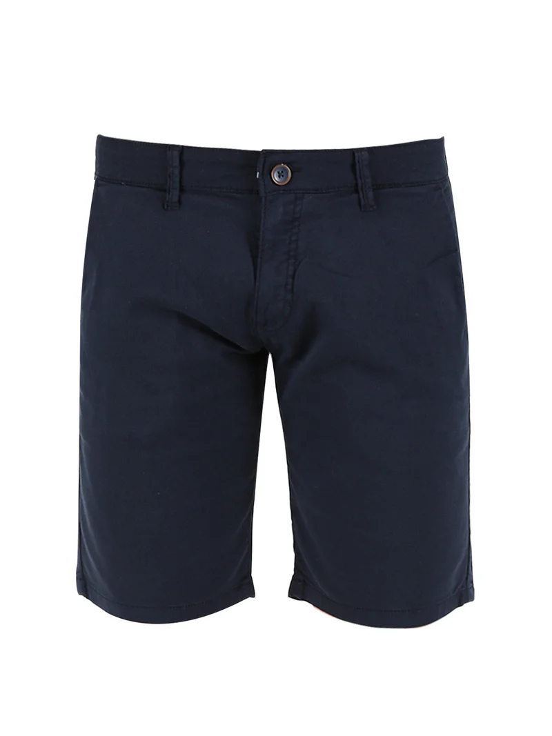 Bermuda da uomo in cotone - blu scuro