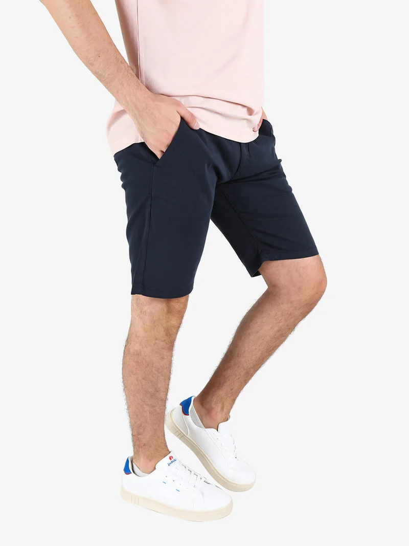 Bermuda da uomo in cotone - blu scuro