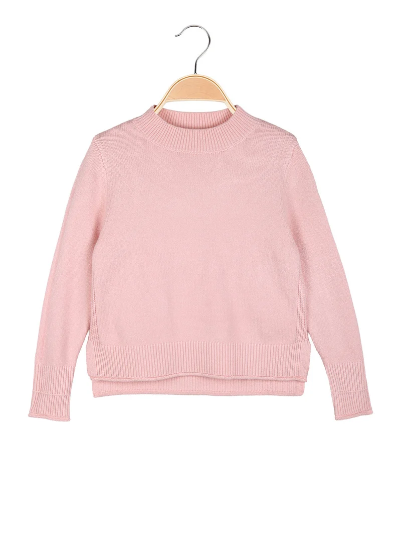 Maglione da bambina accollato - rosa