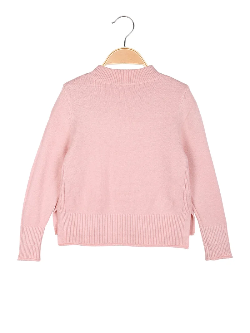 Maglione da bambina accollato - rosa