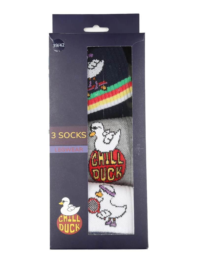 Confezione da 3 paia di calze unisex tennis con disegni - grigio
