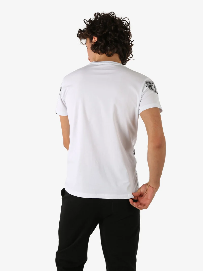 T-shirt da uomo in cotone con stampe - bianco